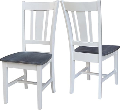 International Concepts San Remo Splatback Chairs, White/Heather Gray