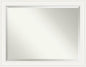 Amanti Art White Bathroom Mirror for Over Sink, 36x46 Ridge White Rectangle Vanity Mirror, X-Large Traditional Frame, Hangs Horizonally and Vertically, Bathroom Wall Decor, Beveled Edge from WI, USA