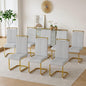 Dining Chairs Set of 8, Faux Leather with Plated Chrome Metal Frame, Modern Kitchen Chairs with Padded Seat High Back for Dining Room, Kitchen, Living Room