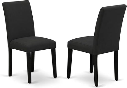 East West Furniture X627AB624-7 7 Piece Dining Room Furniture Set Consist of a Rectangle Dining Table with X-Legs and 6 Black Color Linen Fabric Upholstered Chairs, 40x72 Inch, Multi-Color