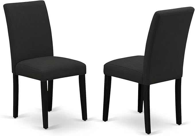 East West Furniture V697AB624-5 5 Piece Dining Table Set Includes a Rectangle Dining Room Table with V-Legs and 4 Black Color Linen Fabric Upholstered Chairs, 40x72 Inch, Multi-Color