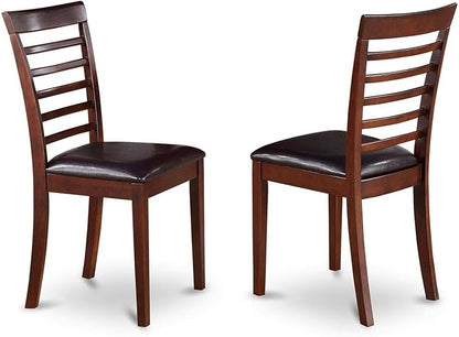 East West Furniture DLML5-MAH-LC 5 Piece Modern Dining Table Set Includes a Round Wooden Table with Dropleaf and 4 Faux Leather Upholstered Dining Chairs, 42x42 Inch, Mahogany