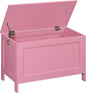 HOOBRO Toy Box, Retro Wooden Look Storage Chest with Safety Hinge, Entryway Storage Bench Supports 220 lb, 29.9 x 15.7 x 18.9 Inches Toy Chest Organizer, Easy Assembly (Pink) PK75CW01G1