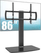 Universal TV Stand/Base Tabletop TV Stand with Wall Mount for 40 to 86 inch 5 Level Height Adjustable, Heavy Duty Tempered Glass Base, Holds up to 132lbs Screens, HT03B-003