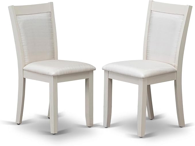 East West Furniture X027MZ001-5 5 Piece Kitchen Table & Chairs Set Includes a Rectangle Dining Room Table with X-Legs and 4 Cream Linen Fabric Parsons Dining Chairs, 40x72 Inch, Multi-Color