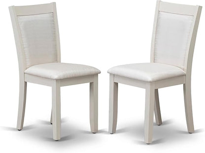 East West Furniture X027MZ001-9 9 Piece Modern Dining Table Set Includes a Rectangle Wooden Table with X-Legs and 8 Cream Linen Fabric Upholstered Chairs, 40x72 Inch, Multi-Color