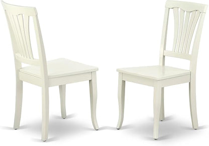 East West Furniture DOAV5-LWH-W 5 Piece Dining Set Includes a Rectangle Dining Room Table with Butterfly Leaf and 4 Wood Seat Chairs, 42x78 Inch, Linen White