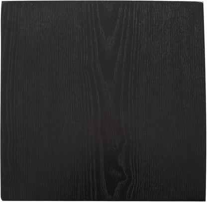 Howard Elliott Stepped Pedestal Accent Table, Black Wood and Mirrored Side End Table for Home Decor, Small Space Pedestal Table for Bedroom, Living Room & Entryway, 12 x 12 x 28 Inch, Medium