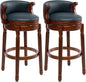 Cow top Leather Wooden Bar Stools, 26" Counter Height Bar Chair with Back, 180 Degrees Swivel Barstools Chair for Home Kitchen Counter,Dining Room, Restaurant