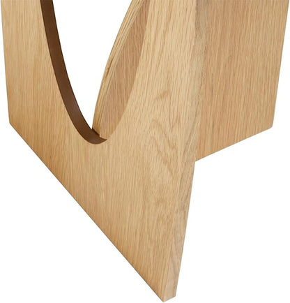 Get Set Style Round End Table Accent Side Table Circle Wood Corner Table Small Modern Coffee Table for Living Room or Bedroom Nightstand (Natural Finish)