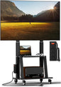 Mobile TV Cart with Power Outlet, Rolling TV Stand on Wheels for 32 to 65 70 75 83 inch TV, Height Adjustable,Holds up to 130LBS, Vesa 600×400mm.