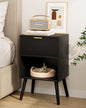 Nightstand, Small Side Table, Bedside Table with Drawer, Modern Night Stand, End Table for Bedroom, Living Room (Black Stripe)