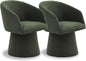 Swivel Dining Chairs Modern Accent Armchair Side Deskchair for Diningroom Vanity Bedroom Livingroom Reading Room,Green,2 Box