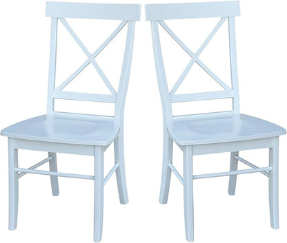 Set of Two X-Back Dining Chairs, White