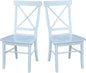 Set of Two X-Back Dining Chairs, White