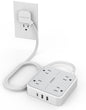 TESSAN Surge Protector Flat Extension Cord 5Ft, Flat Plug Power Strip with 4 Outlets 3 USB Ports (1 USB C), 900 Joules Protection, Multiple Wall Outlet Extender Suitable for Home Office Dorm, Grey