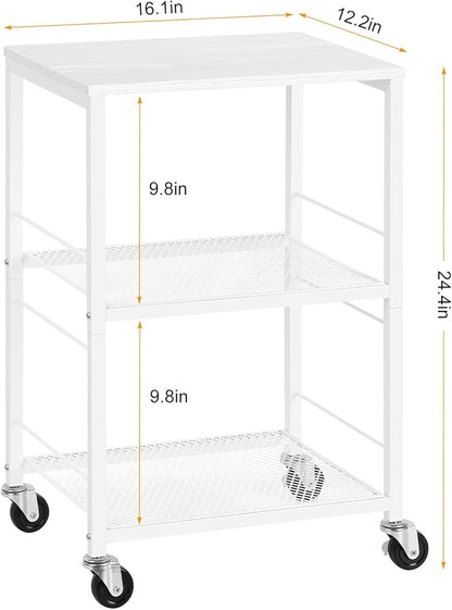 OYEAL End Table, Small Side Table Living Room, White Nightstand with 2-Tier Storage Shelf, Printer Stand Sofa Table for Small Spaces, Living Room, Bedroom, Easy Assembly
