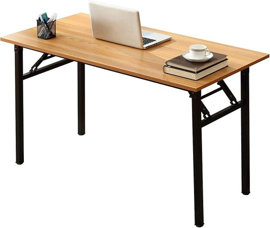 Folding Desk, 47 inch No Assembly Folding Desks for Small Spaces, Sturdy Foldable Computer Desk, Functional Home Office Desks, Study Writing Desk Office Table Workstation for Home Office Outdoor