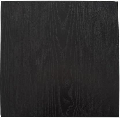 Howard Elliott Stepped Pedestal Accent Table, Black Wood and Mirrored Side End Table for Home Decor, Small Space Pedestal Table for Bedroom, Living Room & Entryway, 12 x 12 x 35.5 Inch, Tall