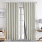 Joydeco Natural Linen Curtains 108 inch Length 2 Panels Set Burg 100% Blackout Patio Door Curtain Room Darkening Sliding Door Curtains Thermal Insulated Back tab Rod Pocket(105x108 inch, Light Beige)