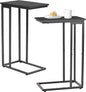 C-Shaped End Table, TV Tray Set of 2, Couch Side Laptop Desk, for Living Room, Bedroom, Small Spaces, Black, 2 Pack