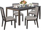 COLAMY Rectangular Dining Table Set for 4, Wood Dining Table for 4 with Chairs, 60 Inch Dining Table and Chairs for Kitchen, Dining Room, Brown