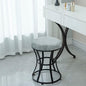 Vanity Stool, Grey Stools for Makeup Room, Round Ottoman Foot Stool, Velvet Footrest Vanity Chair for Bathroom, Bedroom, Living Room Furniture, Entryway, Offices
