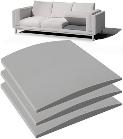 Couch Cushion Support for Sagging Seat - 20" x 20" High-Density Curved Foam Sofa Cushion Support Board, Couch Supporter for Under The Cushions, Grey Set of 3