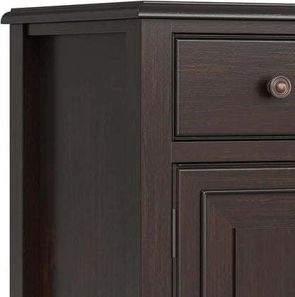 SIMPLIHOME Connaught SOLID WOOD 67 inch Wide Traditional Large Sideboard Buffet Storage Cabinet in Dark Chestnut Brown for the Living Room, Entryway and Family Room