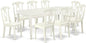 East West Furniture DOKE9-LWH-W 9 Piece Dining Set Includes a Rectangle Dining Table with Butterfly Leaf and 8 Kitchen Chairs, 42x78 Inch, Linen White