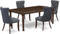 East West Furniture DODA5-MAH-13 5 Piece Dinette Set Includes a Rectangle Dining Table with Butterfly Leaf and 4 Polyester Fabric Upholstered Chairs, 42x78 Inch, Mahogany