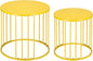 LEWIS&WAYNE Outdoor Side Table Set of 2, Metal Circle Accent End Tables for Balcony Backyard Garden Indoor Living Room, Durable Nesting Coffee Tables, 20”+16” Dia, Yellow