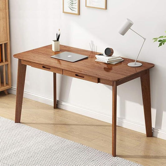 IOTXY Solid Wood Writing Desk - Home Office Workbench Desk with Drawer, Laptop Computer Work Study Table