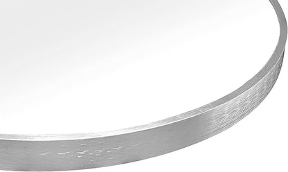 FrameWorks 28" Deluxe Contemporary Silver Circular Aluminum Mirror