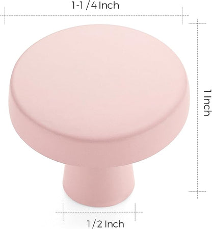 Ravinte 25 Pack Drawer Pulls 1-1/4 Inch Pink Kitchen Cabinet Knobs Solid Round Dresser Handles for Simple Cupboard Hardware