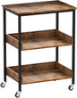 Kitchen Microwave Cart, 3 Tier Rolling Utility Cart on Wheels Coffee Cart, Storage Islands for Living and Kitchen Room
