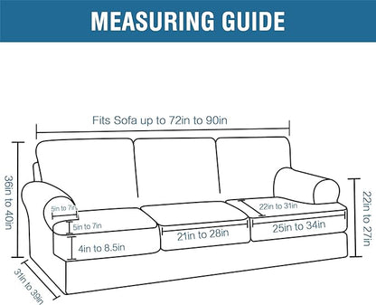H.VERSAILTEX Sofa Slipcovers - Thick Velvet Couch Covers for 3 Cushion Couch with 3 Individual T Cushion Covers, Navy
