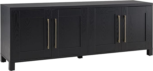 Henn&Hart Rectangular TV Stand for TV's up to 80" in Black Grain, TV Stands for the Living Room