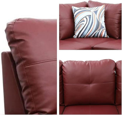 NAYSAYE Sectional Couch with Ottoman Storage, L Shaped Couch Sofa Furniture Sets, Modern Comfy Modular Comfy Sofa for Living Room Bedroom, Office and Apartment, Red