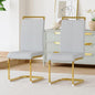 Dining Chairs Set of 2, Faux Leather Dining Chairs with Plated Chrome Metal Frame, Modern Kitchen Chairs Set with Padded Seat High Back for Dining Room, Kitchen Room, Living Room.