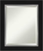 Amanti Art Black Bathroom Mirror for Over Sink, 26x22 Eva Black Silver Rectangle Vanity Mirror, Small Modern Contemporary Frame, Hangs Horizonally and Vertically, Bathroom Wall Decor, Beveled Edge