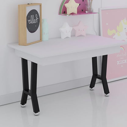 Bench Legs,Coffee Table Legs 15-Inch, Black Metal End Table Legs,Iron Desk Legs for Table,Heavy-Duty Furniture Legs,Patas para Mesa,Easy Install with Adjustable Feet,DIY Legs (H Shape,2 Pcs)