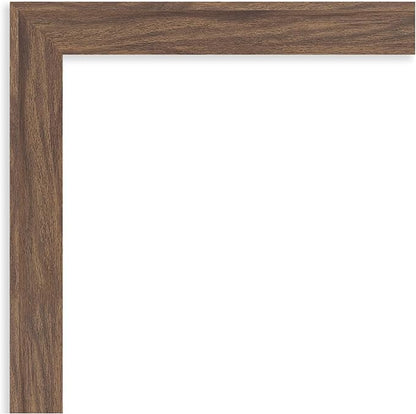 Amanti Art Brown Bathroom Mirror for Over Sink, 27x21 Pia Medium Brown Narrow Rectangle Vanity Mirror, Medium Casual Frame, Hangs Horizonally and Vertically, Bathroom Wall Decor, Non-Beveled Edge