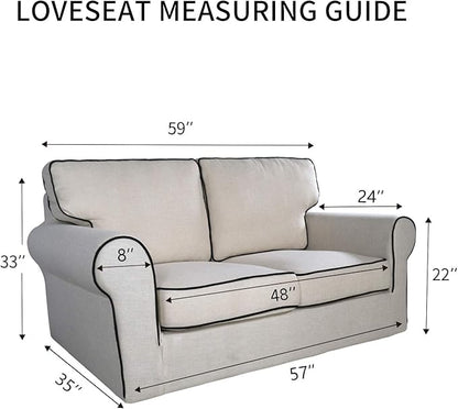 PureFit Reversible Sofa Cover Water Resistant Loveseat Couch Cover, Machine Washable Furniture Cover with Non-Slip Foam and Adjustable Strap for Dogs, Pets (Loveseat, Wine/Beige)