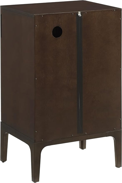 Crosley Furniture Asher Record Player Stand with Storage for Vinyl Records, Dark Brown