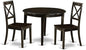 East West Furniture BOST3-CAP-W 3 Piece Modern Dining Table Set Contains a Round Kitchen Table and 2 Dining Chairs, 42x42 Inch, Cappuccino