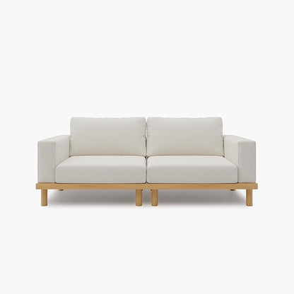 Acanva Minimalist Modular Sectional Sofa for Living Room, Wide & Deep Seat Convertible Furniture Set with Metal Frame and Movable Covers, Loveseat, Off White