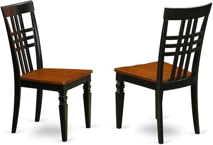 East West Furniture ANLG3-BCH-W 3 Piece Dining Room Table Set Contains a Round Kitchen Table with Pedestal and 2 Dining Chairs, 36x36 Inch, Black & Cherry