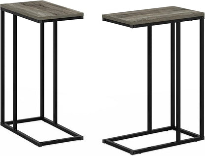 Furinno Camnus Modern Living Sofa Side Table, French Oak Grey, Set of 2