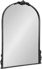 Kate and Laurel Myrcelle Traditional Arched Mirror; 25 x 33; Black; Decorative Vintage Arch Mirror with Ornate Garland Detailing Along The Crown and Edges of The Frame